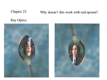 Chapter 23 Ray Optics Why doesn’t this work with real spoons?