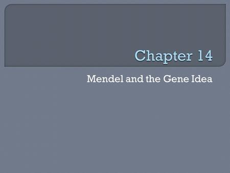 Mendel and the Gene Idea.  Monk  Pea Plants  many varieties, easy to reproduce and control, tracked traits that were “either-or”, started with true.