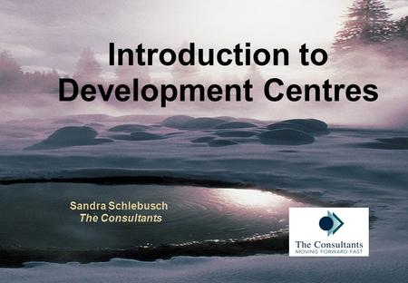 Introduction to Development Centres Sandra Schlebusch The Consultants.