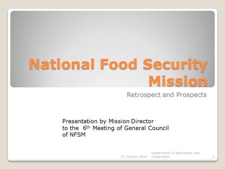 National Food Security Mission