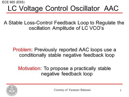 LC Voltage Control Oscillator AAC