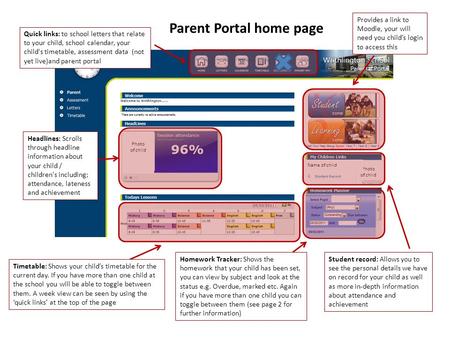 Photo of child Name of child Quick links: to school letters that relate to your child, school calendar, your child's timetable, assessment data (not yet.