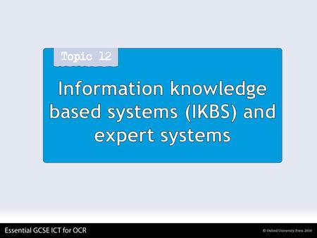 Information knowledge based systems (IKBS) and expert systems.