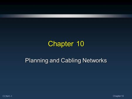 Planning and Cabling Networks