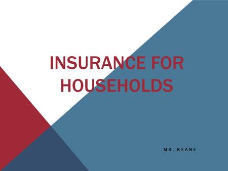 INSURANCE FOR HOUSEHOLDS MR. KEANE. INSURANCE COMPANY LOGO QUIZ 1. 2. 3. 4.