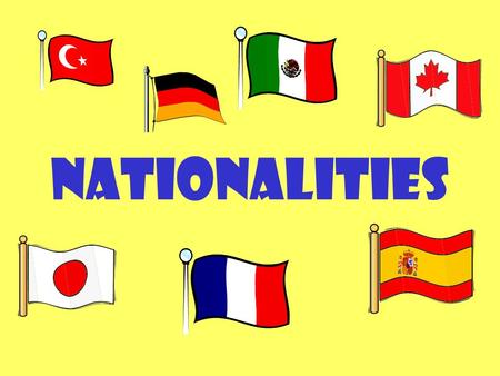 Nationalities. Questions Where do you live? I live in Ashdod. Where are you from? I am from Israe l. What nationality are you? I am Israeli What language.