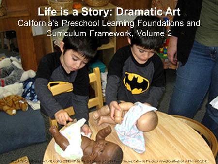 ©2014 California Department of Education (CDE) with the WestEd Center for Child & Family Studies, California Preschool Instructional Network (CPIN). (06/2014)