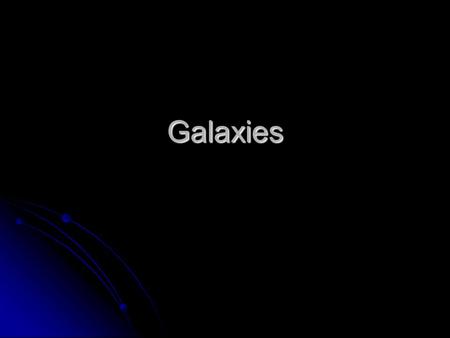 Galaxies. Galaxies2 Introduction Beyond the Milky Way, the visible Universe contains more than ten billion galaxies Some galaxies are spiral like the.