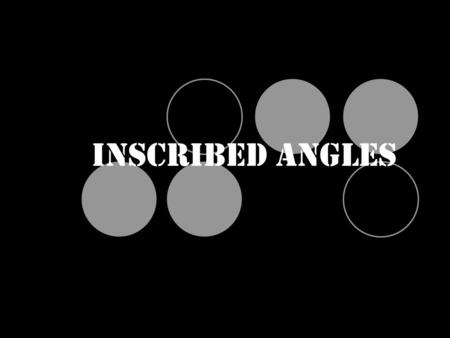 Inscribed Angles. Inscribed Angles and Central Angles A Central angle has a vertex that lies in the center of a circle. A n inscribed angle has a vertex.