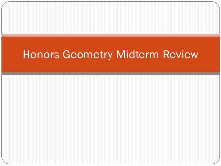 Honors Geometry Midterm Review. Find the shaded segment of the circle.