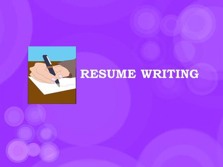 RESUME WRITING. HOW TO WRITE A GOOD RESUME  R eadability is important  E xperience must be highlighted  S ell your competencies  U se action words.