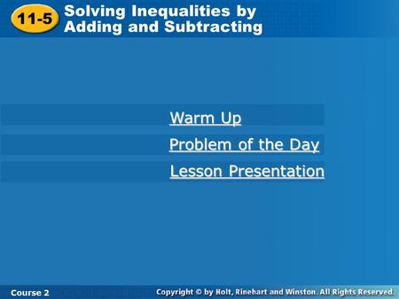 Solving Inequalities by Adding and Subtracting