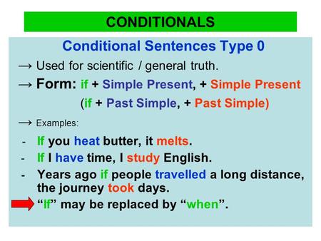 Conditional Sentences Type 0