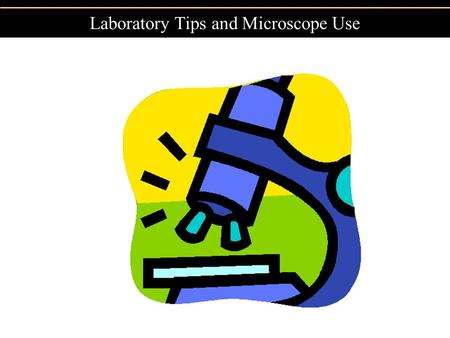 Laboratory Tips and Microscope Use. Setting Up: Microscope Carrying and Bench Layout Always hold the arm of the microscope while supporting the base with.