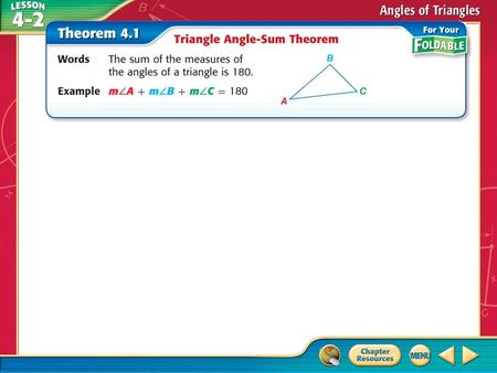 Concept 1. Concept 2 Example 1 Use the Triangle Angle-Sum Theorem SOFTBALL The diagram shows the path of the softball in a drill developed by four players.