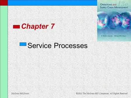 McGraw-Hill/Irwin © 2011 The McGraw-Hill Companies, All Rights Reserved Chapter 7 Service Processes.