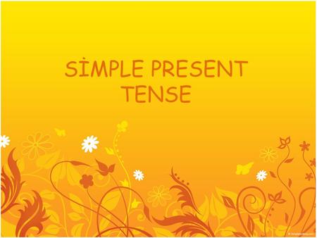 SİMPLE PRESENT TENSE.