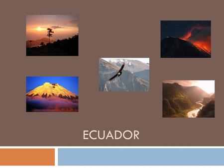 ECUADOR. WHERE IS ECUADOR?  Ecuador is located in South America. Between Colombia and Peru. It has a long coastline along the Pacific Ocean.