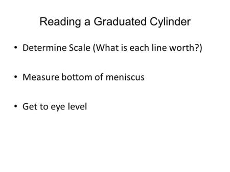 Reading a Graduated Cylinder