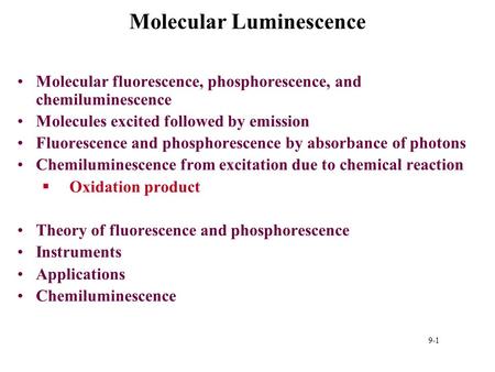 Molecular Luminescence