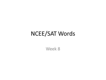 NCEE/SAT Words Week 8. CRED vs. FID CRED- = to believe, trust (from Latin credere = to trust, believe) FID- = faith (from Latin fidus = faith, trust)