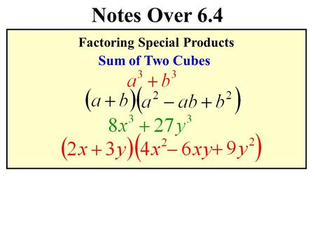 Factoring Special Products