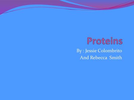 By : Jessie Colombrito And Rebecca Smith What is the the Makeup of Proteins? Proteins are compounds made up of substances called amino acids that contain: