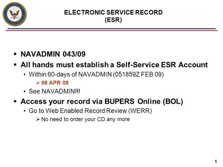 ELECTRONIC SERVICE RECORD (ESR)