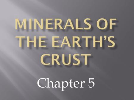 Minerals of the Earth’s crust