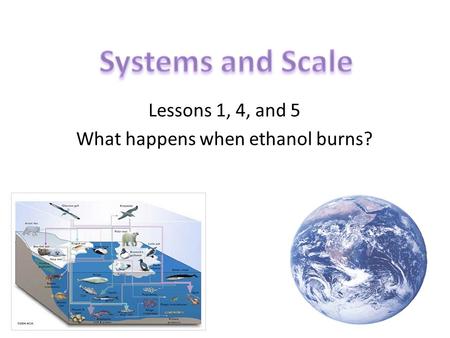 Lessons 1, 4, and 5 What happens when ethanol burns?