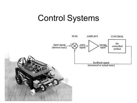 Control Systems. r reference value e error C controller u output from controller to control P P plant, controlled system y state of P F feedback to controller.