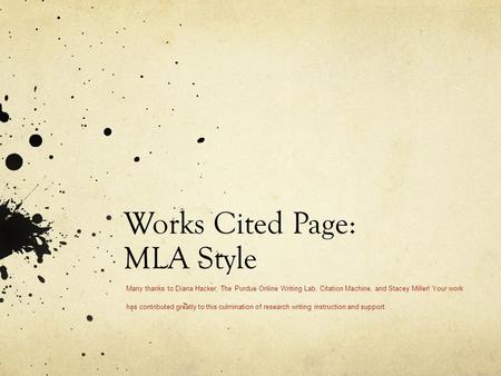 Works Cited Page: MLA Style