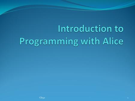 CS1501. What is a computer program? A set of instructions to tell the computer what to do It can be elegant! Not only a way to tell a computer what to.