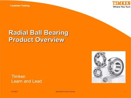 Radial Ball Bearing Product Overview