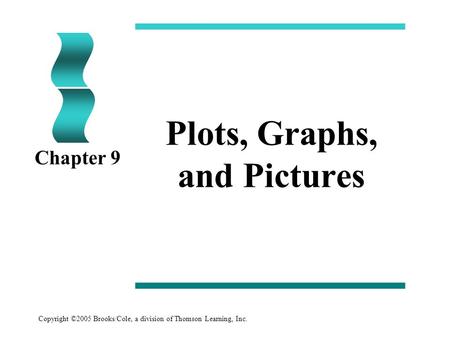 Copyright ©2005 Brooks/Cole, a division of Thomson Learning, Inc. Plots, Graphs, and Pictures Chapter 9.