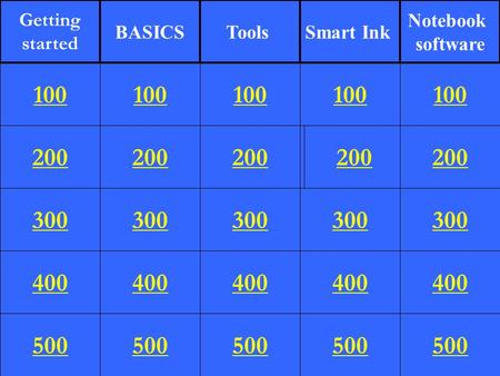 200 300 400 500 100 200 300 400 500 100 200 300 400 500 100 200 300 400 500 100 200 300 400 500 100 Getting started BASICSToolsSmart Ink Notebook software.
