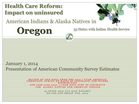 REVIEW OF NEW DATA FROM THE 2012 1-YEAR AMERICAN COMMUNITY SURVEY ON RATES OF INSURANCE AND INCOME DISTRIBUTION AND 2008-2009-2010 3 YEAR DATA TYPE OF.