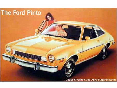 The Ford Pinto Chase Cheviron and Aliya Sultaninkarim.