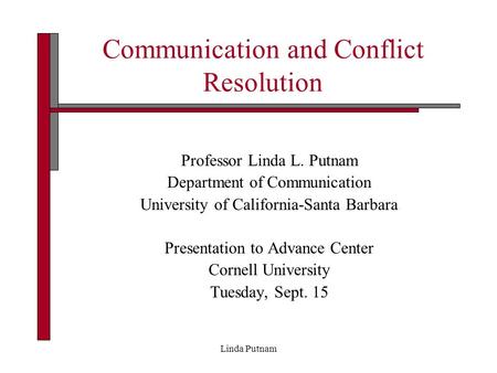 Communication and Conflict Resolution