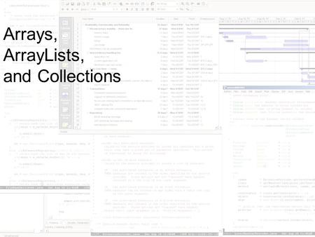 Arrays, ArrayLists, and Collections. Rationale Suppose we have a program to compute the average of three numbers. We could write a simple little method.