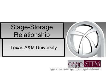 Stage-Storage Relationship