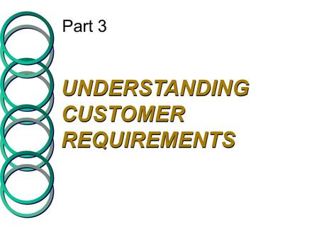 Part 3 UNDERSTANDING CUSTOMER REQUIREMENTS. Company Perceptions of Consumer Expectations Expected Service CUSTOMER COMPANY Listening Gap Provider Gap.