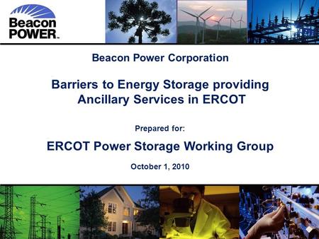 Barriers to Energy Storage providing Ancillary Services in ERCOT