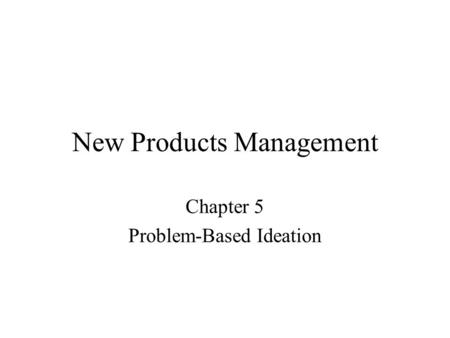 New Products Management