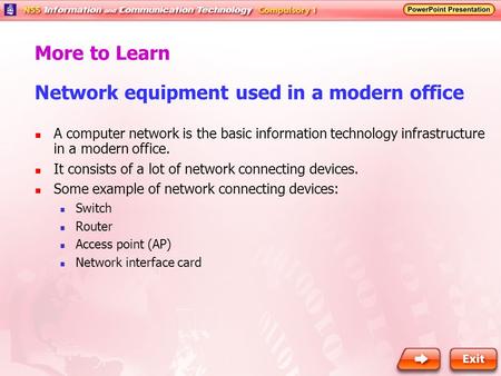 Network equipment used in a modern office