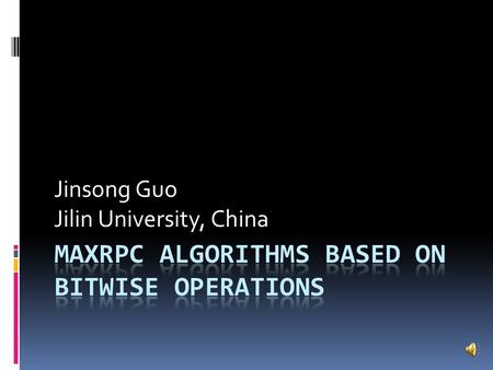 Jinsong Guo Jilin University, China Background  Filtering techniques are used to remove some local inconsistencies in the search algorithms solving.