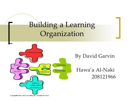 Building a Learning Organization