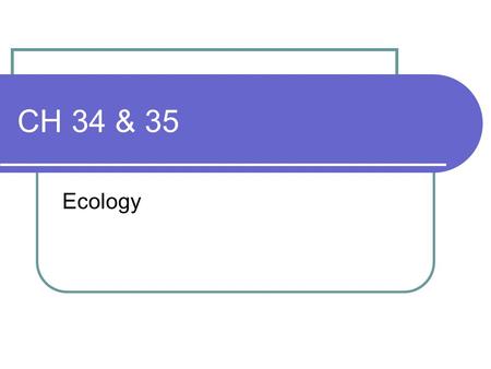 CH 34 & 35 Ecology.