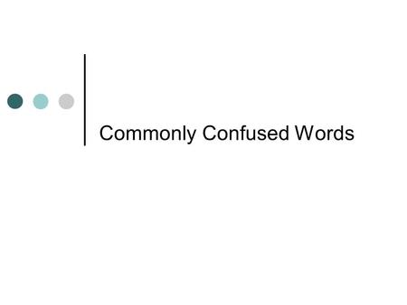 Commonly Confused Words. can, may Can expresses ability May expresses possibility or permission.