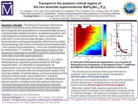 Quantum criticality –The physics of quantum critical phase transitions connects to some of the most challenging and technologically relevant problems in.